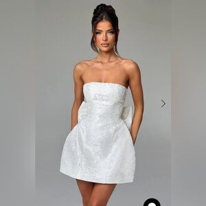 BABYBOO Elenora Ivory Bow Mini Dress Bridal Shower Engagement Party